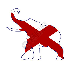 阿拉巴马共和大象旗艺术品绘画派对电子插图艺术旗帜动物背景图片