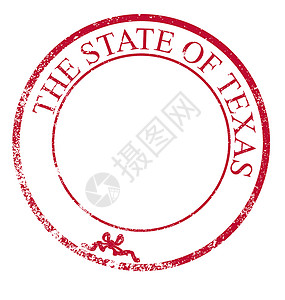 红色圆形边框得克萨斯州橡胶油墨印印领土地理插图红色邮票圆形徽章孤星边框绘画背景