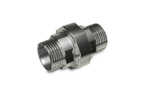 3d 说明性工业部分联盟软管渲染3d合金坚果戒指圆柱螺栓金属背景图片
