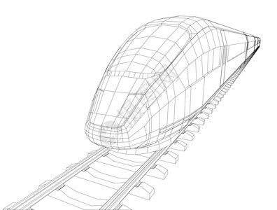 火车大纲矢量铁路引擎旅行运输多边形速度海报技术3d艺术背景图片