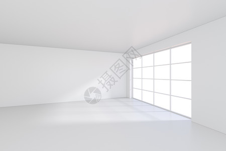 带窗户的大房间 光线从窗户落到地板上  3D渲染天花板阁楼工作室大厅公寓阳光财产建筑学房子3d背景图片