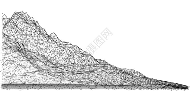 景观节点线框多边形景观 它制作图案矢量插图数据网络电脑土地技术爬坡网格地形创造力插画