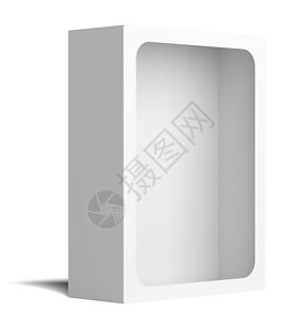 白色空包装箱 中间有剪切符正方形对象灰阶盒子小样空白展览商业阴影3d背景图片