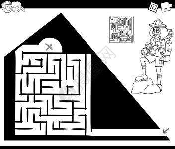 金字塔逻辑与旅行者和金字塔的迷宫活动游戏插画