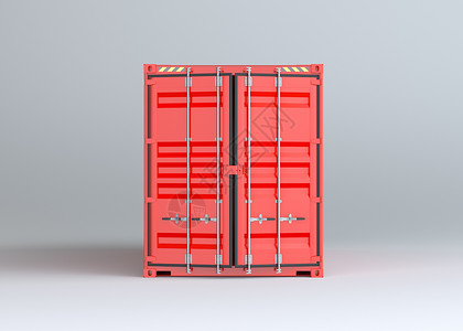 灰色背景上的红色货柜货物渲染插图对象店铺容器3d运输商业储物背景图片