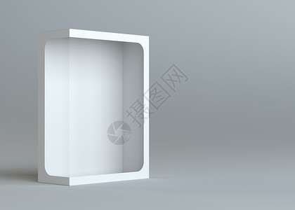 一个现实的白色空包装纸板框3d产品电脑网络石墨小样盒子推介会塑料磁盘背景图片