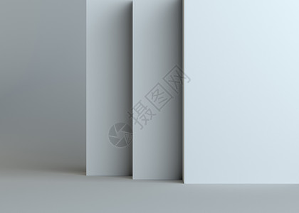 灰色背景上的空墙白色房间展览商业空白形状对象图形计算机背景图片