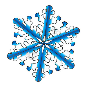 蓝色孤立的雪花艺术品下雪插图绘画横幅艺术季节性背景图片