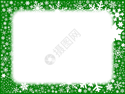 X 绿色背景艺术雪花天气绘画白色艺术品背景图片