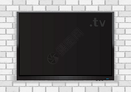 白砖黑瓦白墙上的平板电视设计图片