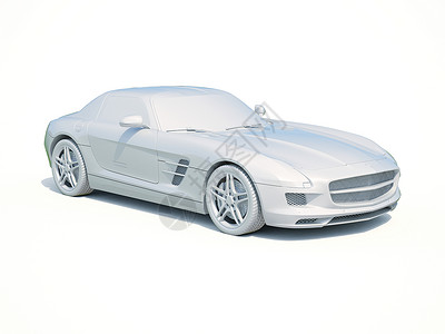 3d车白色空白模版豪车背景汽车工业渲染3d修理模板跑车轿车保养背景图片