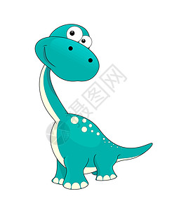 小恐龙插图婴儿卡通片动物微笑爬虫动物群荒野绿色背景图片