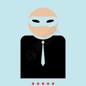 名侦探柯南戴面具的隐形男子是彩色图标插画
