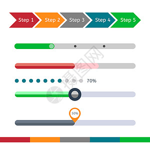 下载进度条进度条设置 加载状态栏矢量 web 指示器 逐步处理下载界面互联网按钮适应症进步指标电脑用户时间软件插画