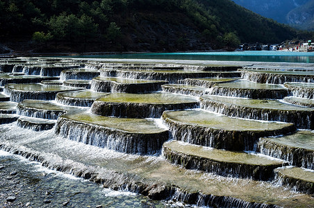 利江蓝月亮谷旅行目的地旅游背景