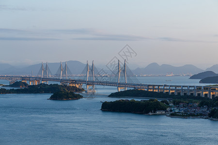 大塞藤桥大桥地标绳索天空运输桥梁建筑学蓝色甲板天际高清图片