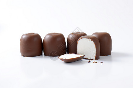 巧克力棉花糖茶饼棉花食物酥皮甜点白色巧克力蛋糕奶油糖果软糖背景图片