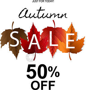 秋季促销横幅框架植物销售店铺白色团体树叶橙子棕色出口设计图片