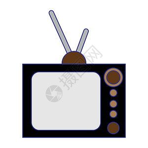 平板彩色电视图标电影电气卡通片家用电器家庭机器娱乐背景图片