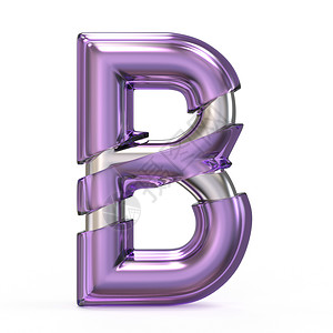 银芯白菜紫宝石金属芯字体LETTER B 3核心反射玻璃塑料字母插图水晶折射紫色公司背景