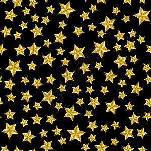满天星星黄星无缝模式天文学科学行星卡片闪光艺术插图星系望远镜星座插画