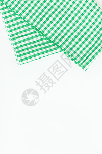 带方格图案的绿布厨房毛巾纺织品紫色食物织物餐巾格子蓝色桌子野餐菜单背景图片