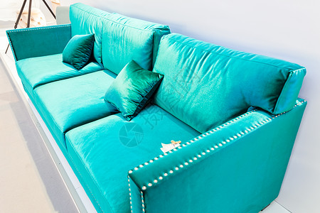 现代沙发长椅座位房间家具奢华风格家庭休息室装饰白色背景图片