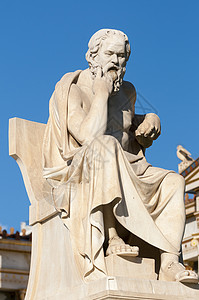 经典雕像苏格拉底艺术历史性思维旅行哲学家寺庙思想家建筑学纪念碑地标背景