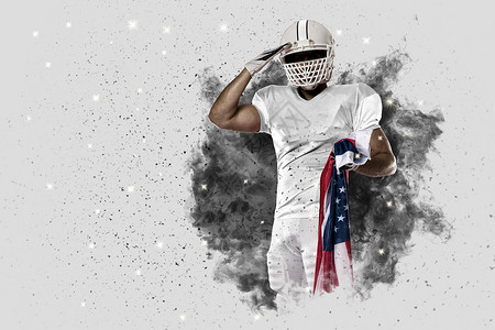 美国足球素材足球运动员男士头盔运动服团队职业白色竞技制服垫肩玩家背景