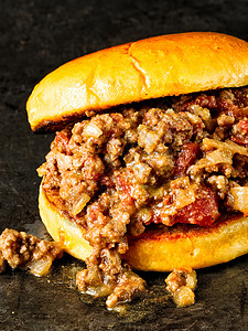 美洲马虎汉堡汉堡球衣包子地面面包牛肉食物垃圾高清图片