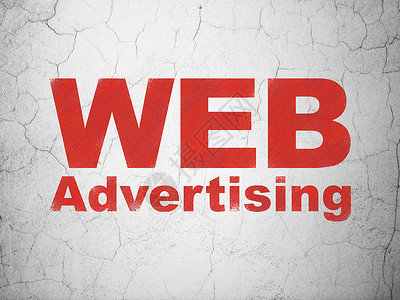 营销概念 WEB 在墙上作广告背景图片