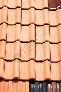 红瓦材料房子黏土红色屋顶背景图片