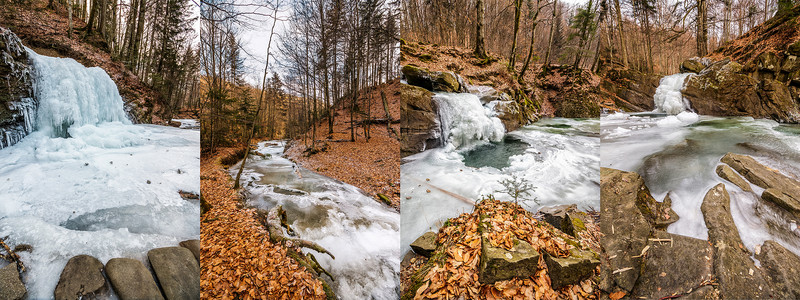 森林图像集中的冻结河流岩石流动石头旅行蓝色爬坡瀑布天气公园溪流背景图片