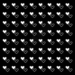 白色纯心脏图案背景婚礼商业卡片黑色背景图片