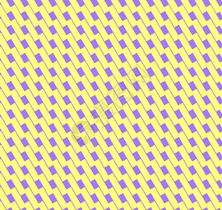 紫色矩形花边框带有矩形的抽象几何无缝图案 黄色和紫色检查背景背景