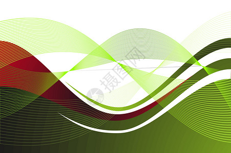 抽象矢量背景插图绿色波纹红色白色漩涡艺术海浪背景图片