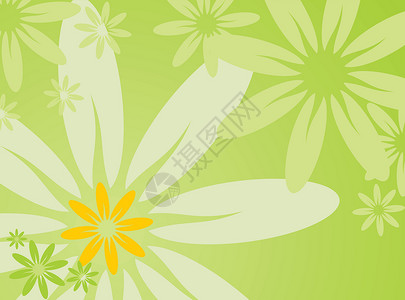 绿色背景花朵的矢量春季插图Name运动叶子弹簧海浪天空墙纸活力创造力曲线框架背景图片