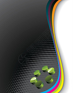矢量背景与 abtrsct 3d 圆元素蓝色墙纸圆圈艺术黑色漩涡绿色橙子曲线作品背景图片
