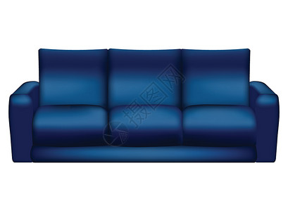 孤立的蓝色沙发-它制作图案矢量背景图片