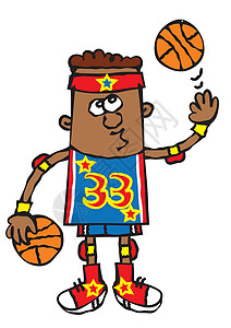 有趣的男孩篮球运动员卡通背景图片