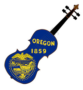 俄勒冈州旗帜音乐字符串艺术乐器细绳背景图片