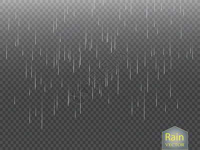 雨透明模板背景 落水滴纹理 方格背景下的自然降雨雨滴天空气候淋浴风暴行动雨量倾盆大雨天气液体背景图片