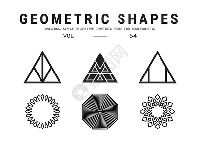 通用几何形状系列黑色三角形标题海报按钮插图标识宇宙材料商业背景图片