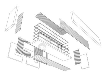 阳台的建筑师 3d 图建筑住房房间建筑学公寓绘画项目住宅背景图片