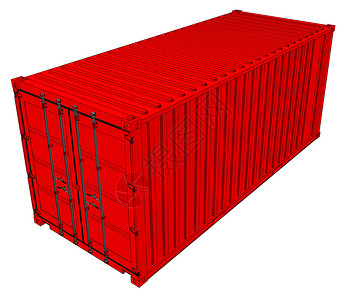 物流箱红货集装箱矢量拖拉机货物工业物流船运出口卡车货运仓库运输插画