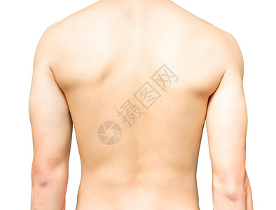 后背纹身素材白色背景男子的近身更贴近白底部 美容健康皮肤护理手臂运动肌肉二头肌医疗成人男性身体肩膀脖子背景