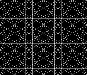 具有可编辑笔划权重的矢量无缝几何图案多边形黑色条纹三角形中风装饰六边形窗帘网格白色背景图片