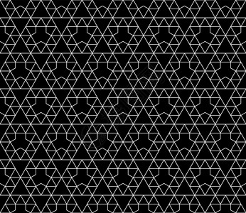 具有可编辑笔划权重的矢量无缝几何图案窗饰黑色风格窗帘六边形中风多边形正方形网格条纹背景图片