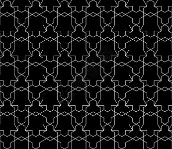具有可编辑笔划权重的矢量无缝几何图案正方形装饰对角线网格窗帘六面体菱形窗饰白色黑色背景图片
