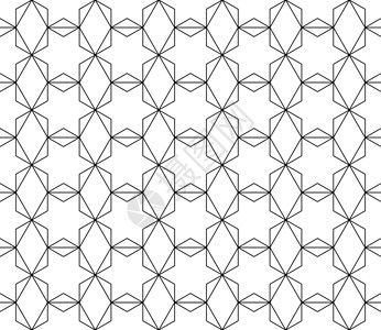 具有可编辑笔划权重的矢量无缝几何图案正方形装饰菱形墙纸白色三角形条纹网格对角线风格背景图片